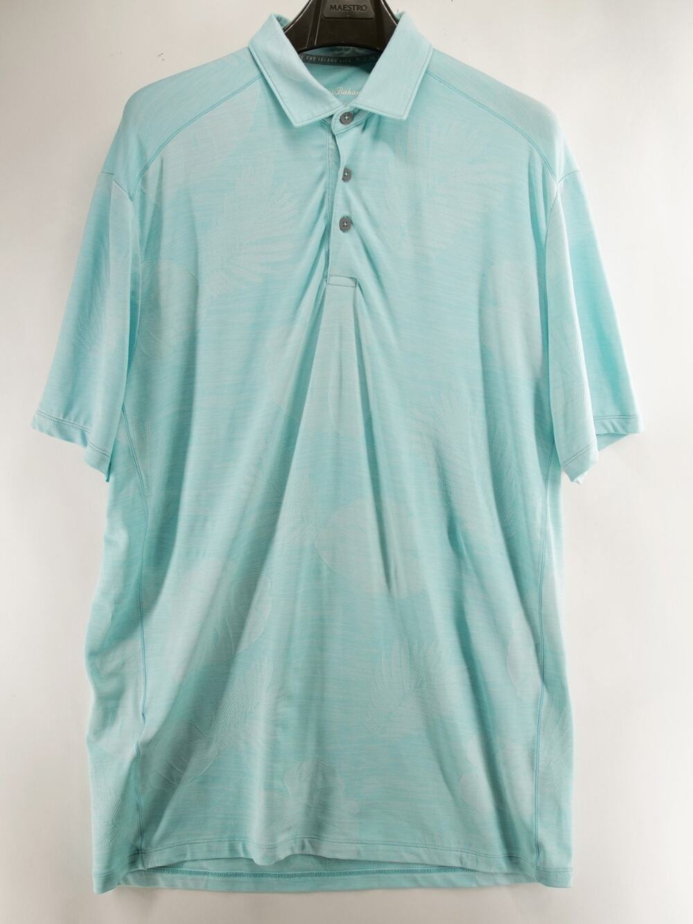 Tommy Bahama IslandZone Polo Shirt Mens Medium M Mint Green Palm Tropical Golf
